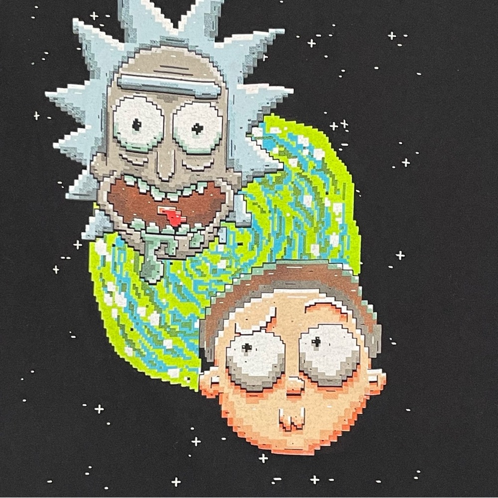 Rick and Morty Pixel Portal Tee – Size Medium Preowned Chaos & Adult Swim Style